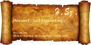 Hendel Szilveszter névjegykártya